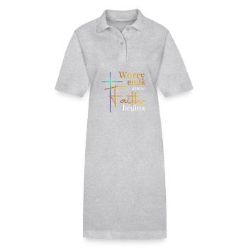 Worry ends - Stanley/Stella PAIGER Organic Women’s Polo Dress - heather grey - Front