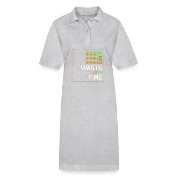 Ne perdez pas votre temps - Robe polo bio PAIGER Stanley/Stella Femme - gris chiné - Devant