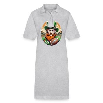 St. Patrick's Day Kleeblatt American Football - Stanley/Stella Frauen Bio-Polokleid PAIGER - Grau meliert - Vorne