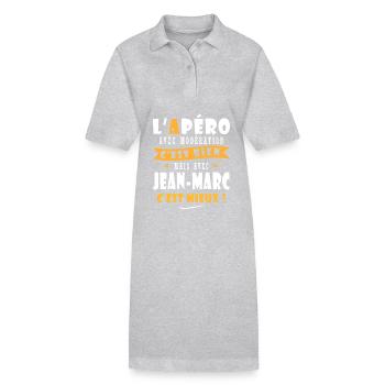 Jean-Marc Apero Humour personnalisé jean marc - Robe polo bio PAIGER Stanley/Stella Femme - gris chiné - Devant