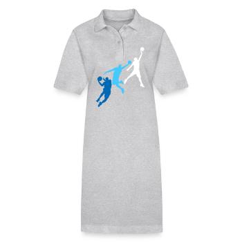Basketball basket ball joueur de basketball - Robe polo bio PAIGER Stanley/Stella Femme - gris chiné - Devant