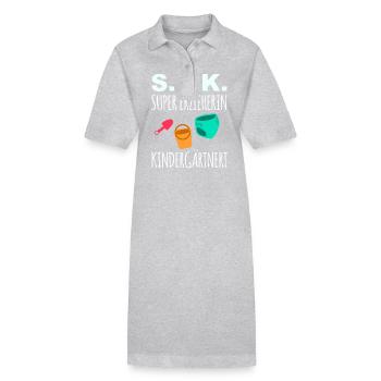 Erzieherin - Stanley/Stella Frauen Bio-Polokleid PAIGER - Grau meliert - Vorne