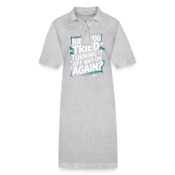 Technischer Support Computerfreak Nerd - Stanley/Stella Frauen Bio-Polokleid PAIGER - Grau meliert - Vorne