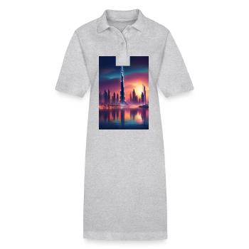Sonnenuntergang in Dubai - Stanley/Stella Frauen Bio-Polokleid PAIGER - Grau meliert - Vorne