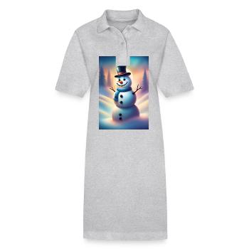 Bonhomme de neige hivernal heureux - Robe polo bio PAIGER Stanley/Stella Femme - gris chiné - Devant