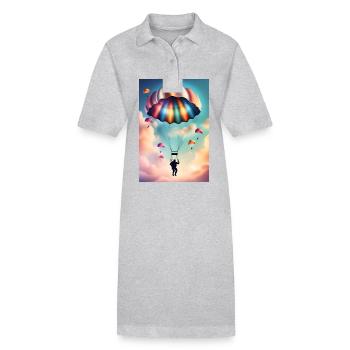 Bunter Fallschirm - Stanley/Stella Frauen Bio-Polokleid PAIGER - Grau meliert - Vorne