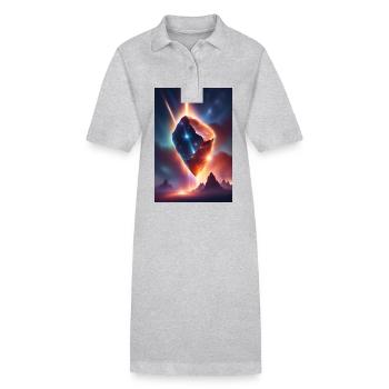 Fantastischer Meteor, der herunterfällt - Stanley/Stella Frauen Bio-Polokleid PAIGER - Grau meliert - Vorne