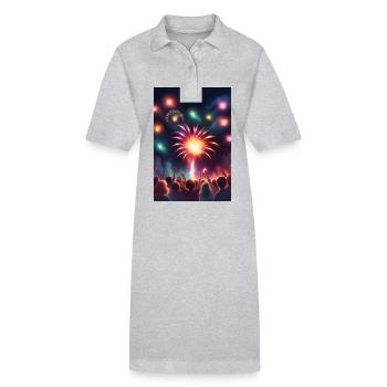 Superbe feu d’artifice - Robe polo bio PAIGER Stanley/Stella Femme - gris chiné - Devant
