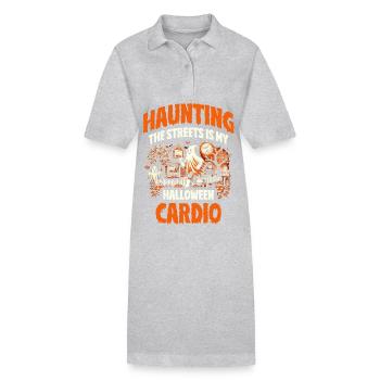 Durch die Straßen spuken ist mein Halloween-Cardio - Stanley/Stella Frauen Bio-Polokleid PAIGER - Grau meliert - Vorne