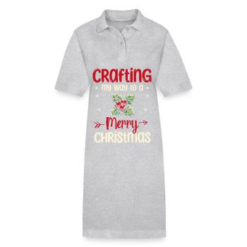 Bastle meinen Weg zum frohen Weihnachtsfest - Stanley/Stella Frauen Bio-Polokleid PAIGER - Grau meliert - Vorne