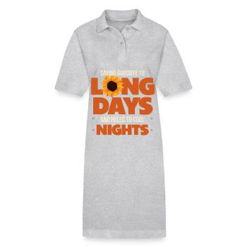 Adieu les longues journées et bonjour les nuits fraîches - Robe polo bio PAIGER Stanley/Stella Femme - gris chiné - Devant