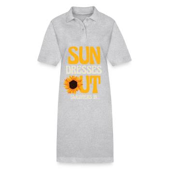 S’habiller au soleil, Pull à l’intérieur, Étreindre le vintage - Robe polo bio PAIGER Stanley/Stella Femme - gris chiné - Devant