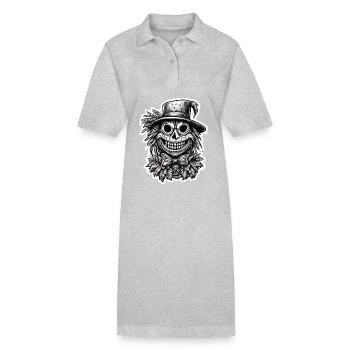 Épouvantail / Ouvrier de la moisson / Champ de maïs / Champ - Robe polo bio PAIGER Stanley/Stella Femme - gris chiné - Devant
