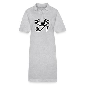 Symbole de l’œil d’Horus en Égypte - Robe polo bio PAIGER Stanley/Stella Femme - gris chiné - Devant