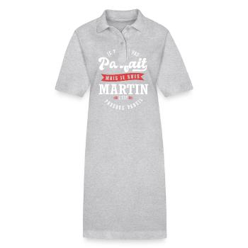 Martin Parfait Cadeau prenom martin - Robe polo bio PAIGER Stanley/Stella Femme - gris chiné - Devant