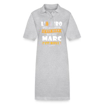 Marc Cadeau Humour personnalisé cadeau marc - Robe polo bio PAIGER Stanley/Stella Femme - gris chiné - Devant