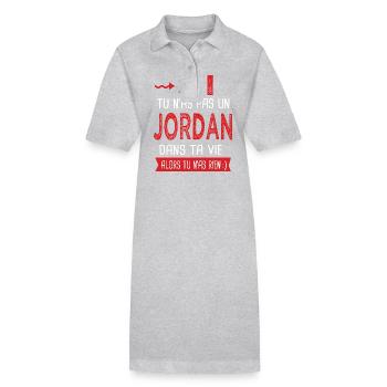 Jordan Si tu n as pas un jordan Cadeau humour - Robe polo bio PAIGER Stanley/Stella Femme - gris chiné - Devant