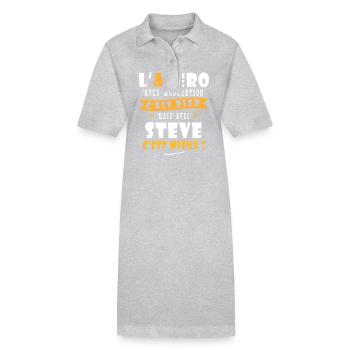Steve cadeau Humour personnalisé cadeau steve - Robe polo bio PAIGER Stanley/Stella Femme - gris chiné - Devant