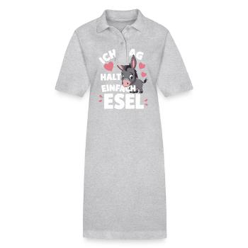Esel Eselchen Maultier Muli - Stanley/Stella Frauen Bio-Polokleid PAIGER - Grau meliert - Vorne