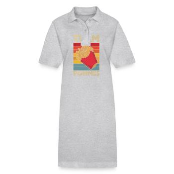 Frites, frites, restauration rapide - Robe polo bio PAIGER Stanley/Stella Femme - gris chiné - Devant