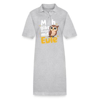 oiseau de nuit hibou hibou oiseau - Robe polo bio PAIGER Stanley/Stella Femme - gris chiné - Devant
