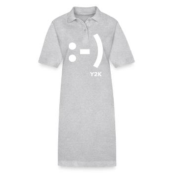 Lächeln Y2K Weiß - Stanley/Stella Frauen Bio-Polokleid PAIGER - Grau meliert - Vorne