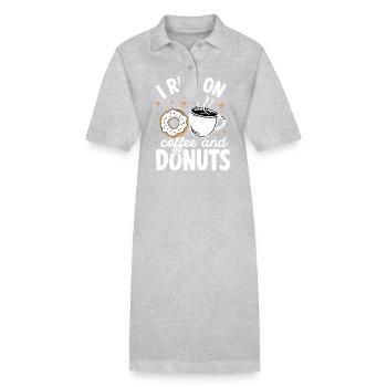 Donut Donuts Candy Bagel - Stanley/Stella PAIGER Organic Women’s Polo Dress - heather grey - Front