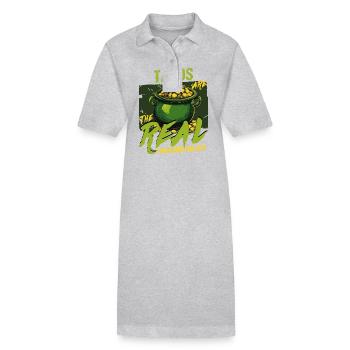 Les tacos de la Saint-Patrick sont les vrais trésors - Robe polo bio PAIGER Stanley/Stella Femme - gris chiné - Devant