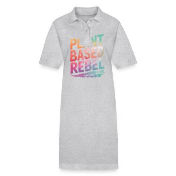 Vegetarisch Vegan Veggie Vegetarier - Stanley/Stella Frauen Bio-Polokleid PAIGER - Grau meliert - Vorne
