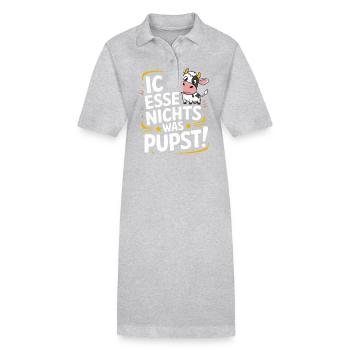 Vegetarian Vegan Animal Welfare Animal Rights Veggie - Stanley/Stella PAIGER Organic Women’s Polo Dress - heather grey - Front