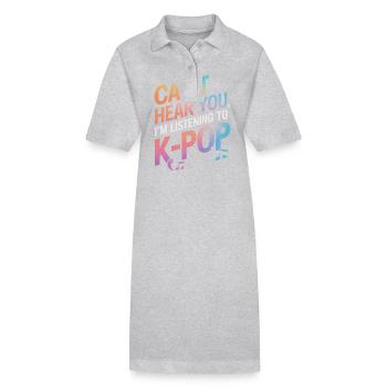 Musique K-Pop Pop Coréenne - Robe polo bio PAIGER Stanley/Stella Femme - gris chiné - Devant