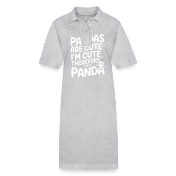 Panda Bear Panda Animal Pandas - Stanley/Stella PAIGER Organic Women’s Polo Dress - heather grey - Front
