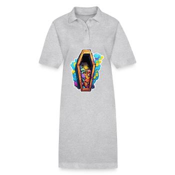 Cercueil / Dernière demeure / Terre / Enterrement - Robe polo bio PAIGER Stanley/Stella Femme - gris chiné - Devant