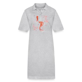 Koi Poisson Carpe Japon Chine Poisson - Robe polo bio PAIGER Stanley/Stella Femme - gris chiné - Devant