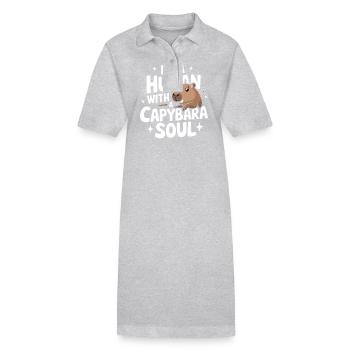 Capybara Wasserschwein Nagetier Tier - Stanley/Stella Frauen Bio-Polokleid PAIGER - Grau meliert - Vorne