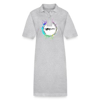 Pfanne Logo Bunt Kochen - Stanley/Stella Frauen Bio-Polokleid PAIGER - Grau meliert - Vorne