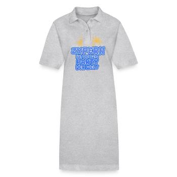 Zypern als Urlaub - Stanley/Stella Frauen Bio-Polokleid PAIGER - Grau meliert - Vorne