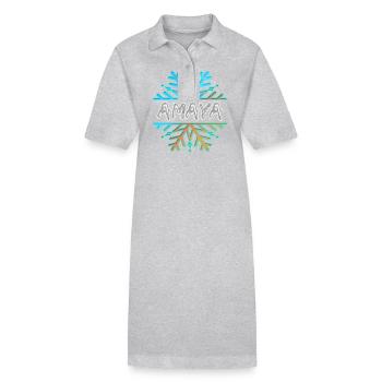 Amaya Amaya - Robe polo bio PAIGER Stanley/Stella Femme - gris chiné - Devant