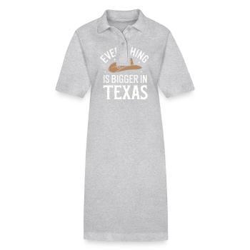 Texas State Texans Texas - Stanley/Stella PAIGER Organic Women’s Polo Dress - heather grey - Front