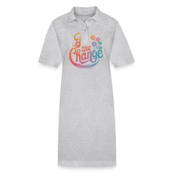 Altruisme Don désintéressé Donner d’école - Robe polo bio PAIGER Stanley/Stella Femme - gris chiné - Devant
