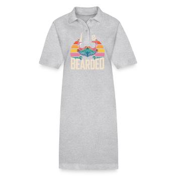 Live Bearded! Bartagame Reptil Terraristik - Stanley/Stella Frauen Bio-Polokleid PAIGER - Grau meliert - Vorne