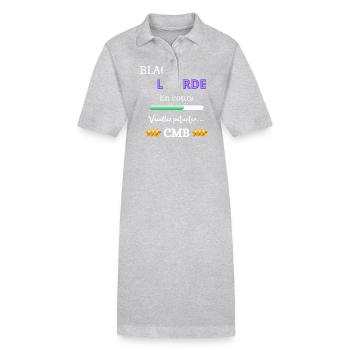 Blague Lourde en cours - Robe polo bio PAIGER Stanley/Stella Femme - gris chiné - Devant