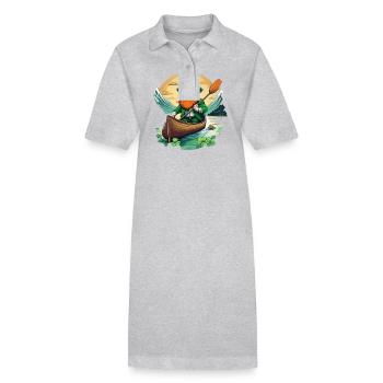 St. Patrick's Day Kleeblatt Kajak - Stanley/Stella Frauen Bio-Polokleid PAIGER - Grau meliert - Vorne