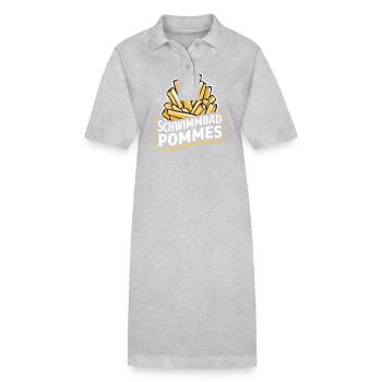 Frites, frites, restauration rapide - Robe polo bio PAIGER Stanley/Stella Femme - gris chiné - Devant
