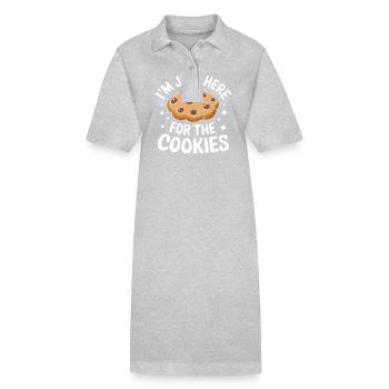 Cookies Cookie Keks Kekse Schokolade - Stanley/Stella Frauen Bio-Polokleid PAIGER - Grau meliert - Vorne