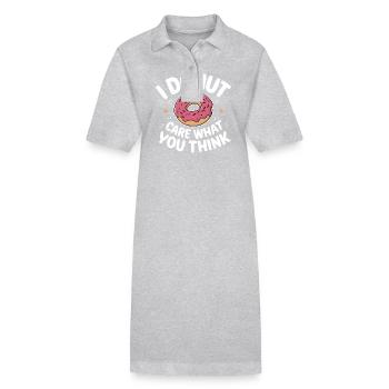 Donut Donuts Candy Bagel - Stanley/Stella PAIGER Organic Women’s Polo Dress - heather grey - Front