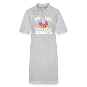 Donut Donuts Candy Bagel - Stanley/Stella PAIGER Organic Women’s Polo Dress - heather grey - Front