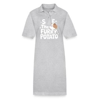 Meerschweinchen - Stanley/Stella Frauen Bio-Polokleid PAIGER - Grau meliert - Vorne