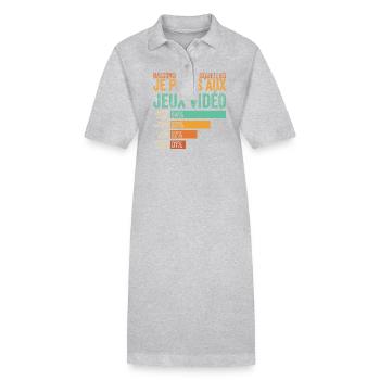 Gamers I lose at video games - Stanley/Stella PAIGER Organic Women’s Polo Dress - heather grey - Front