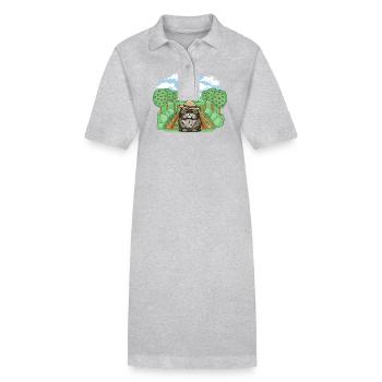 Ferme Chat Chats Jardinier Jardinier Amateur - Robe polo bio PAIGER Stanley/Stella Femme - gris chiné - Devant